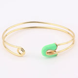 Enamel Pin Bracelet 18K Plated Bangles for Women