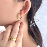 Delicate Zircon Pearl Double Layer Small Earrings