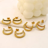 Delicate Zircon Pearl Double Layer Small Earrings