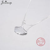 925 Silver Necklace Vintage Gingko Leaf Pendant Chain