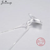 925 Silver Necklace Vintage Gingko Leaf Pendant Chain