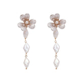 Delicate Flower & Leaves Bridal Earring Pendant Set