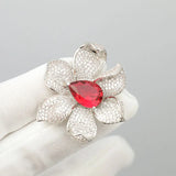 Zircon Flower Brooch Pin for Women Wedding Jewelry Gift