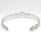 Flower Stainless Steel Couple Bangle Cuff Bracelets Adjustable