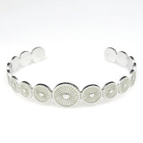 Flower Stainless Steel Couple Bangle Cuff Bracelets Adjustable