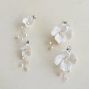 Freshwater Pearls Bridal Earrings Floral Wedding Drop Earring