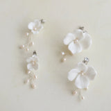 Freshwater Pearls Bridal Earrings Floral Wedding Drop Earring