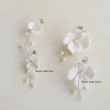 Freshwater Pearls Bridal Earrings Floral Wedding Drop Earring