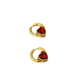 Gold-plated Red Green Love Hoop Earrings