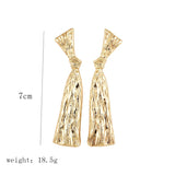 Golden Big Bow Tie Metal Earrings Geometric Bow Knot Shape Earrings For Women
