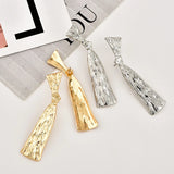 Golden Big Bow Tie Metal Earrings Geometric Bow Knot Shape Earrings For Women