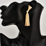 Golden Big Bow Tie Metal Earrings Geometric Bow Knot Shape Earrings For Women