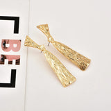 Golden Big Bow Tie Metal Earrings Geometric Bow Knot Shape Earrings For Women