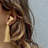 Golden Big Bow Tie Metal Earrings Geometric Bow Knot Shape Earrings For Women