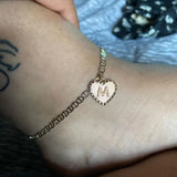 Heart Initials Anklets Plated Zircon Letter Beach Boho Jewelry