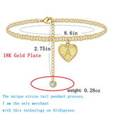 Heart Initials Anklets Plated Zircon Letter Beach Boho Jewelry