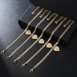 Heart Initials Anklets Plated Zircon Letter Beach Boho Jewelry