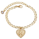 Heart Initials Anklets Plated Zircon Letter Beach Boho Jewelry