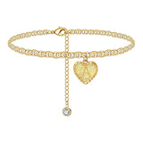 Heart Initials Anklets Plated Zircon Letter Beach Boho Jewelry