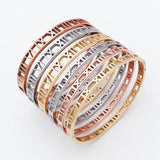 Delicate Hollow Roman Numeral Bracelets Titanium Steel Bangle Fine Jewelry Women