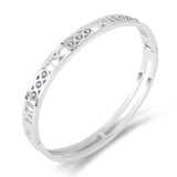 Delicate Roman Numeral Crystals Bracelet Titanium Steel Bangle