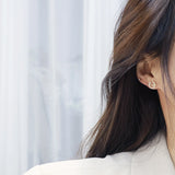 Delicate 14K Plated U Zircon Stud Earrings for Women