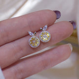 Delicate CZ Crystal Fruit Stud Earrings for Women 14K Plated