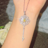 Delicate Silver Zircon Pendant Necklace Chains Choker Jewelry