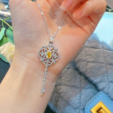 Delicate Silver Zircon Pendant Necklace Chains Choker Jewelry