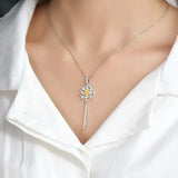 Delicate Silver Zircon Pendant Necklace Chains Choker Jewelry