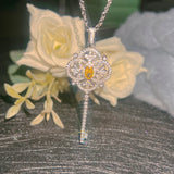 Delicate Silver Zircon Pendant Necklace Chains Choker Jewelry