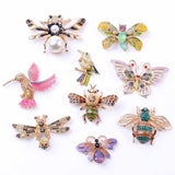 Delicate Bee Bird Brooch Enamel Animal Pins DIY Accessory Jewelry Gift