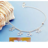 925 Sterling Silver Puppy Anklets For Women Foot Chain Birthday Gift