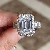 Square CZ Wedding Ring for Women