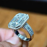 Square Cubic Zirconia Wedding Rings Jewelry for Women