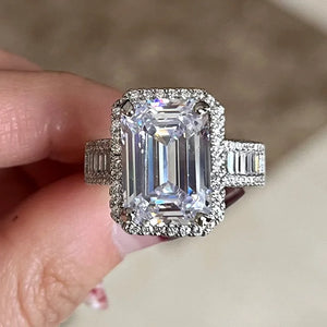 Square Cubic Zirconia Wedding Rings Jewelry for Women