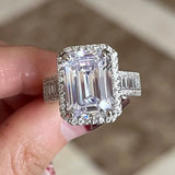 Square Cubic Zirconia Wedding Rings Jewelry for Women