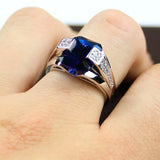 925 Silver CZ Stone Ring for Men Women