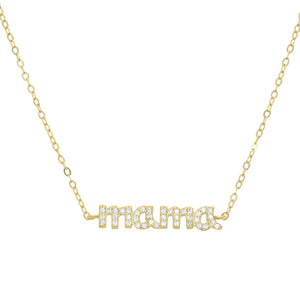 925 Sterling Silver Motherday's Mama Necklace Lucky Dainty Jewelry