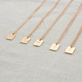 Marseille Rectangle Birth Flowers Necklace Charms Layering Necklace