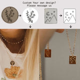 Marseille Rectangle Birth Flowers Necklace Charms Layering Necklace
