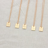 Marseille Rectangle Birth Flowers Necklace Charms Layering Necklace