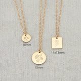 Marseille Rectangle Birth Flowers Necklace Charms Layering Necklace