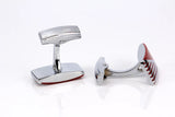 Men's Red/Sliver Stainless Steel Wedding Cufflinks