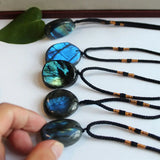 Labradorite Moonstone Crystal Necklace Healing Stone