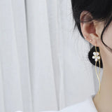 Delicate Flower Women Earring 14K Real Drop Earrings Charm Jewelry