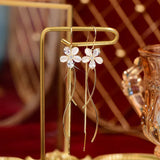 Delicate Flower Women Earring 14K Real Drop Earrings Charm Jewelry