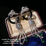 925 Silver Zircon Leopard Necklace for Women