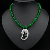 925 Silver Zircon Leopard Necklace for Women