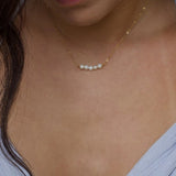 Delicate Pearl Row Necklace s925 Silver/Gold Filled Necklace